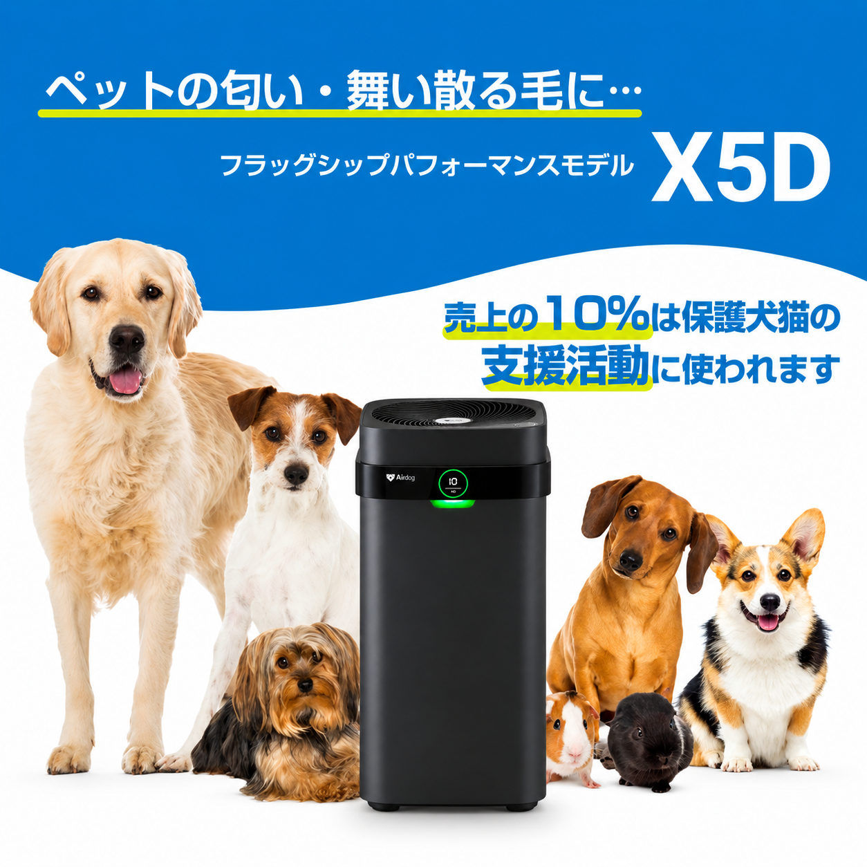 ●【保護犬猫施設応援プロジェクト（日本聴導犬協会）】Airdog X5D｜マットブラック